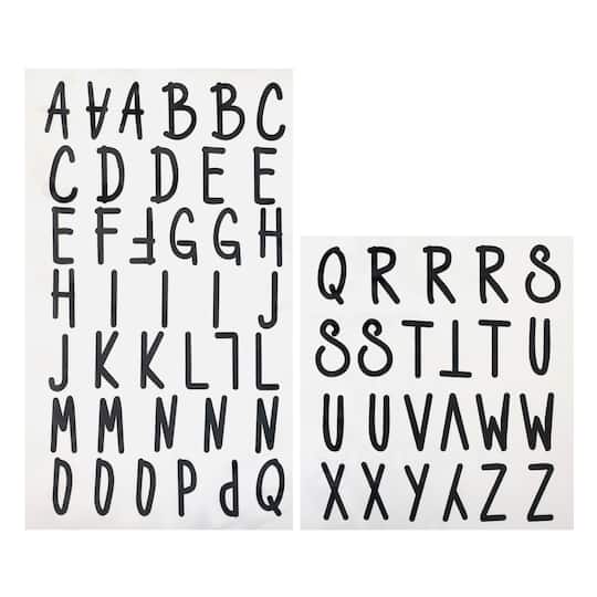 12 Packs: 62 ct. (744 total) Iron-On Black Fun Font Alphabet by Make Market&#xAE;